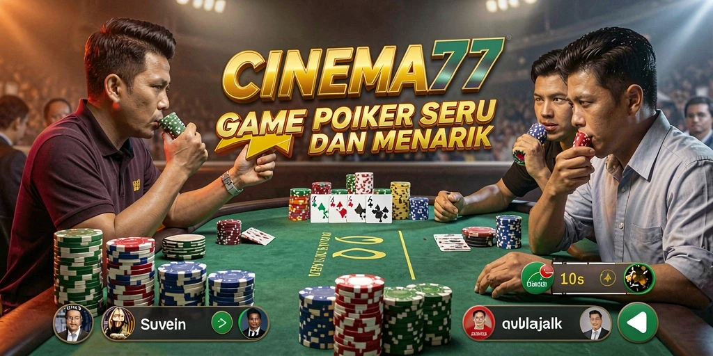 Tampilan permainan Poker yang seru dan interaktif di CINEMA77.