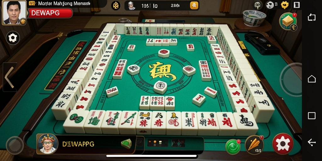 Tangkapan layar utama DEWAPG menampilkan gameplay Mahjong yang seru.