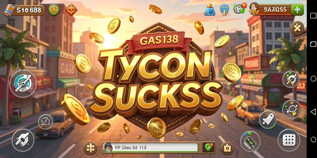 Screenshot gameplay GAS138 yang menampilkan manajemen bisnis.