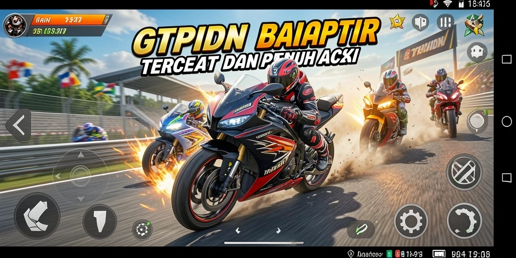 Tampilan menarik dari gameplay balap motor GTPIDN.