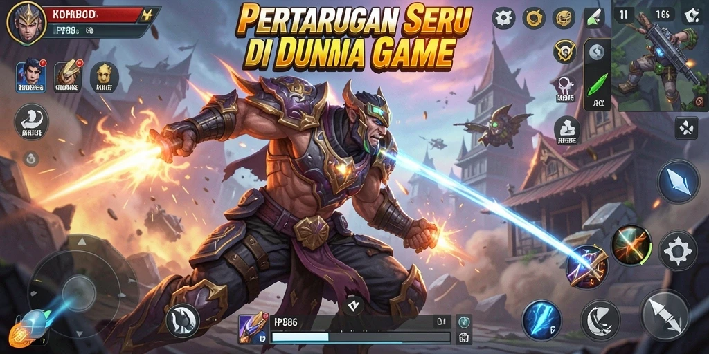 Screenshot menunjukkan pertarungan seru antara karakter dalam RP886.