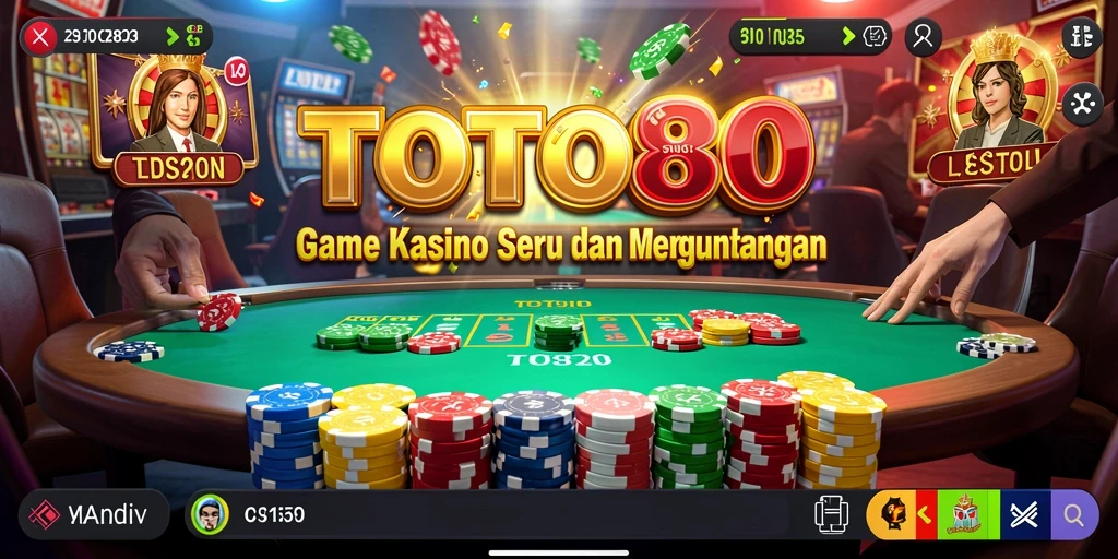Tampilan gameplay seru dari TOTO80 dengan momen mendebarkan di Kasino.